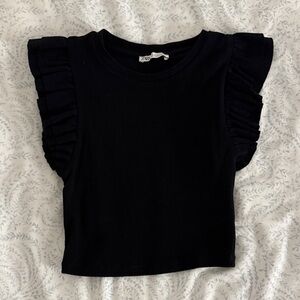 Zara Black Ruffle Tank Top
